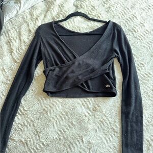 ALO Yoga Women's Black Wrap Top